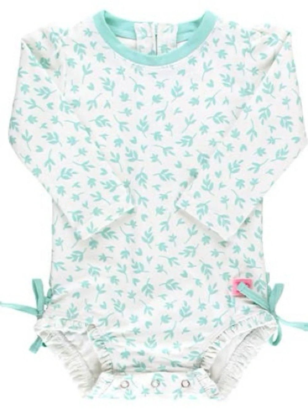 RuffleButts Whimsical Charm Long Sleeve One Piece Rash Guard swimsuit 3-6 mo